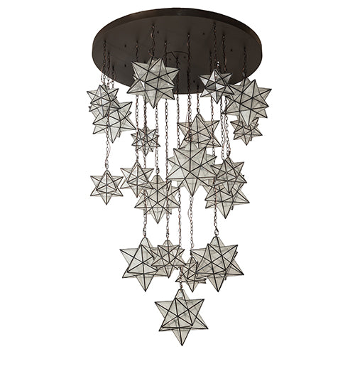 72" Wide Moravian Star 19 Light Cascading Chandelier