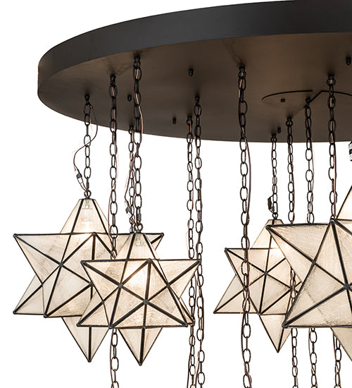 72" Wide Moravian Star 19 Light Cascading Chandelier