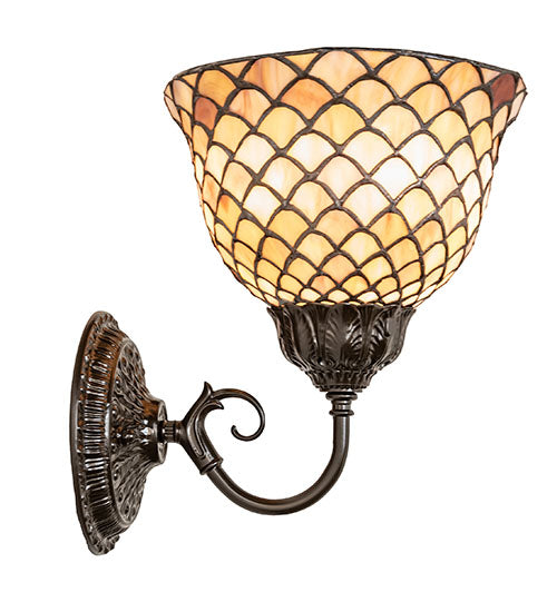 8" Wide Tiffany Fishscale Wall Sconce