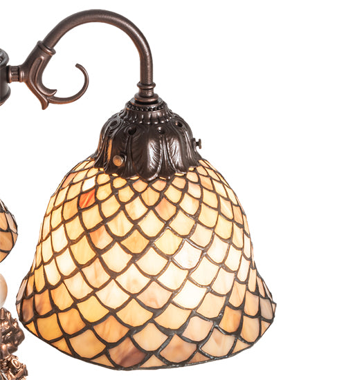 23" High Tiffany Fishscale 3 Light Table Lamp