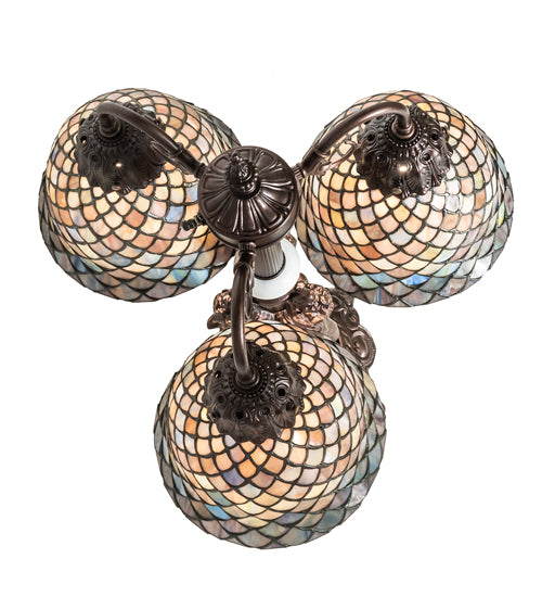 23" High Tiffany Fishscale 3 Light Table Lamp