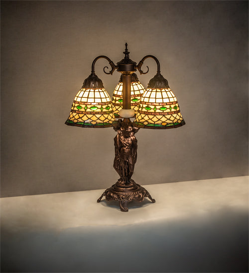 23" High Tiffany Roman 3 Light Table Lamp