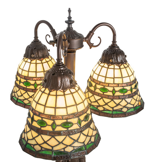 23" High Tiffany Roman 3 Light Table Lamp