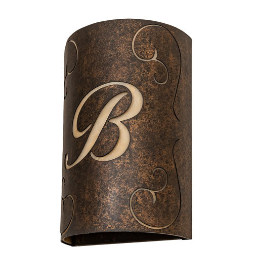 10" Wide Personalized B Monogram Wall Sconce