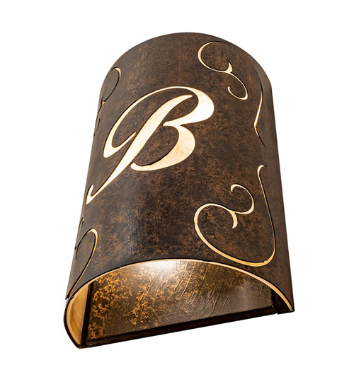 10" Wide Personalized B Monogram Wall Sconce