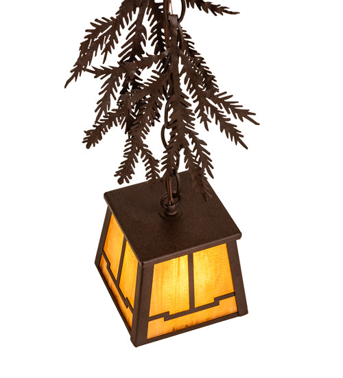 5.5" Square Pine Branch Valley View Mini Pendant