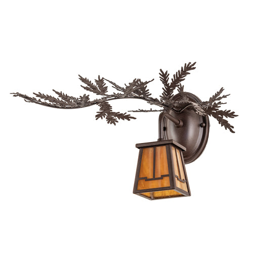 16" Wide Pine Branch Valley View Left Wall Sconce