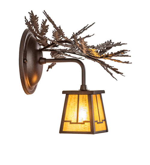 16" Wide Pine Branch Valley View Left Wall Sconce