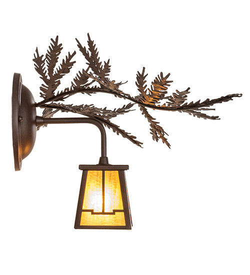 16" Wide Pine Branch Valley View Left Wall Sconce