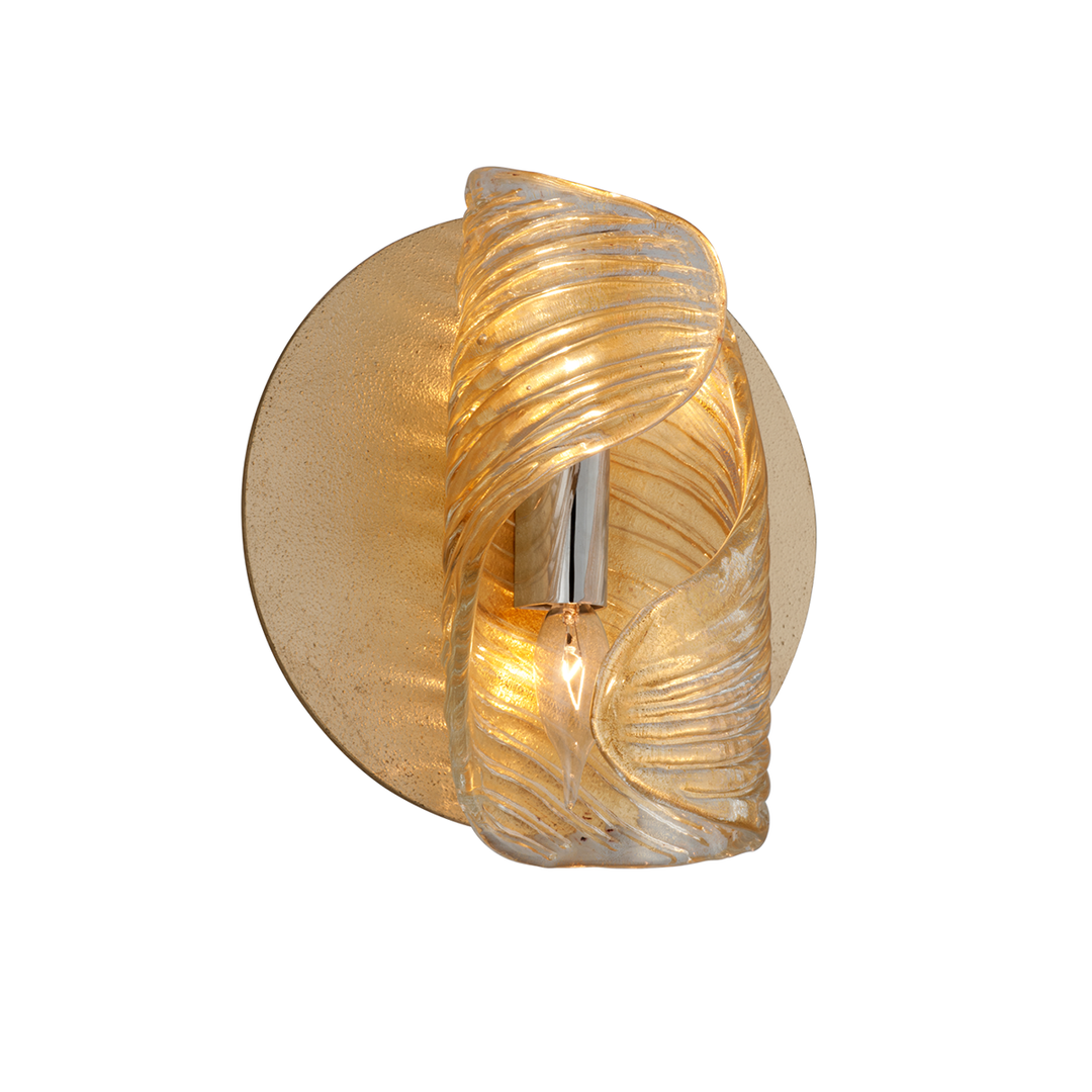 Flaunt Wall Sconce - Gold Leaf W Polished Stainless