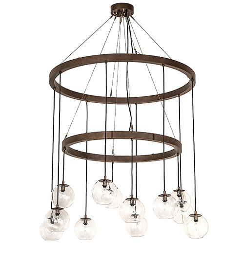 42" Wide Bola 12 Light Two Tier Chandelier