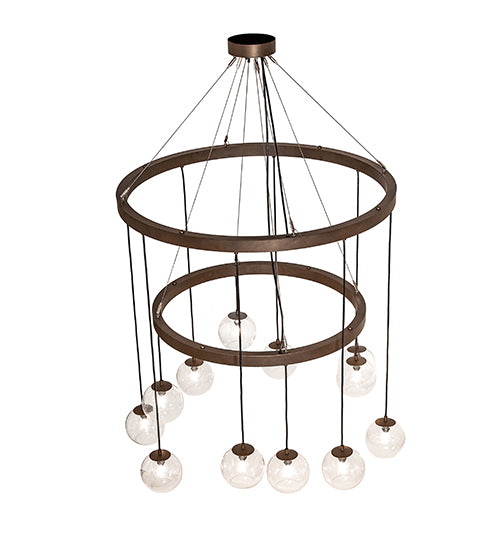 42" Wide Bola 12 Light Two Tier Chandelier