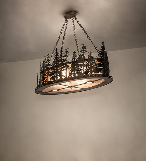 48" Long Tall Pines Oblong Inverted Pendant