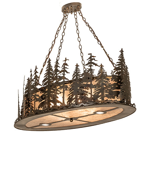 48" Long Tall Pines Oblong Inverted Pendant