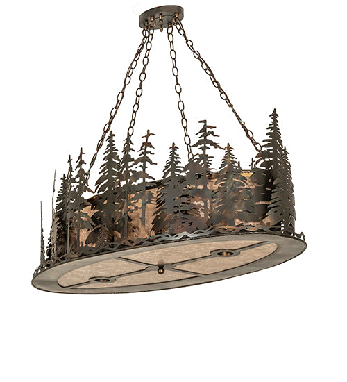 48" Long Tall Pines Oblong Inverted Pendant