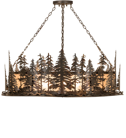 48" Long Tall Pines Oblong Inverted Pendant