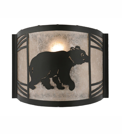 12" Wide Happy Bear On The Loose Right Wall Sconce