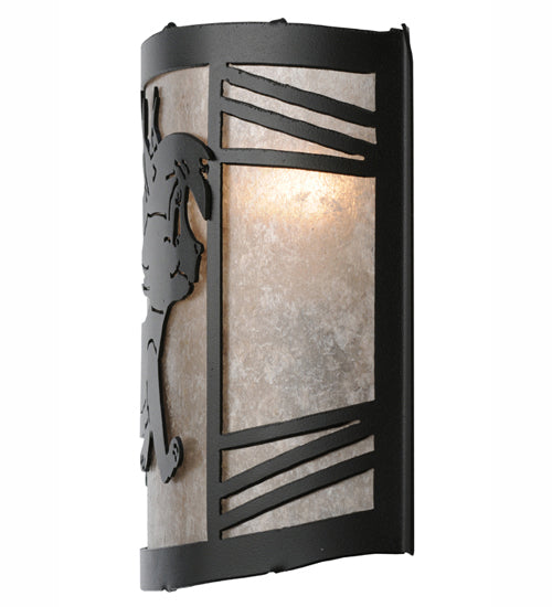 12" Wide Lynx On The Loose Right Wall Sconce