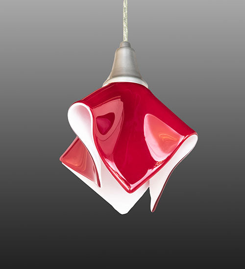 8" Wide Handkerchief Red Mini Pendant