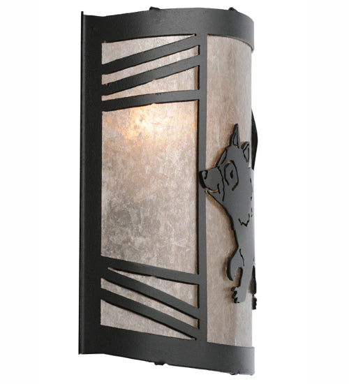 12" Wide Raccoon On The Loose Left Wall Sconce