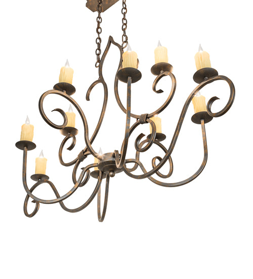 48" Long Clifton 10 Light Oblong Chandelier