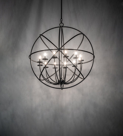 36" Wide Atom Enerjisi 12 Light Chandelier