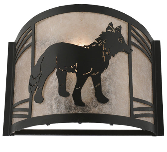 12" Wide Fox On The Loose Right Wall Sconce