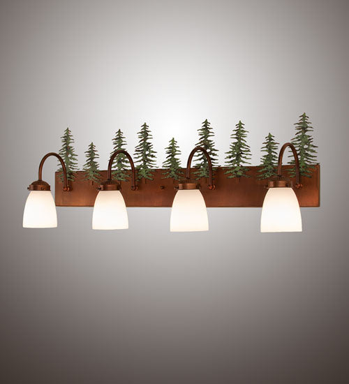 34" Wide Tall Pines 4 Light Vanity Light