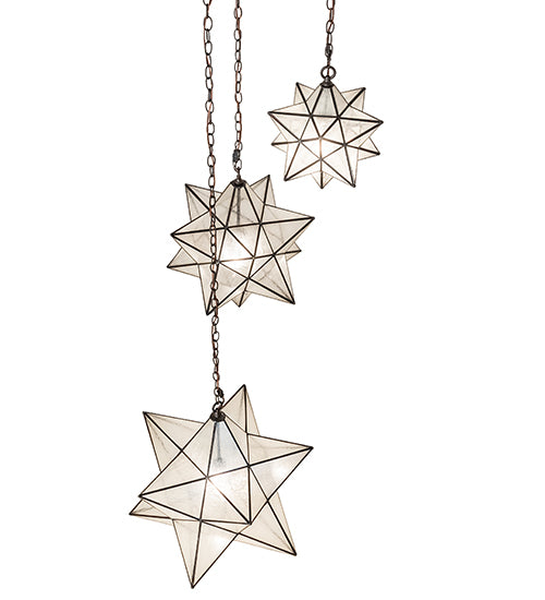 36" Wide Moravian Star 3 Light Cascading Pendant