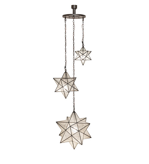 36" Wide Moravian Star 3 Light Cascading Pendant