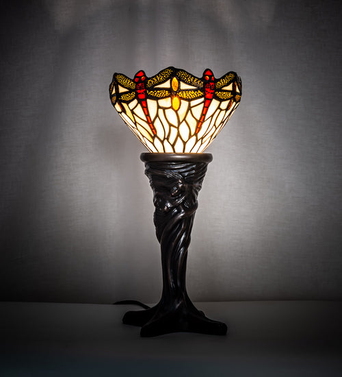 15" High Tiffany Hanginghead Dragonfly Mini Lamp