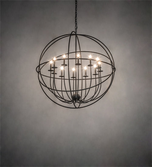 42" Wide Atom Enerjisi 12 Light Chandelier