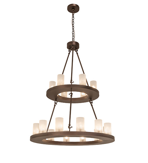 36" Wide Loxley 18 Light Two Tier Chandelier