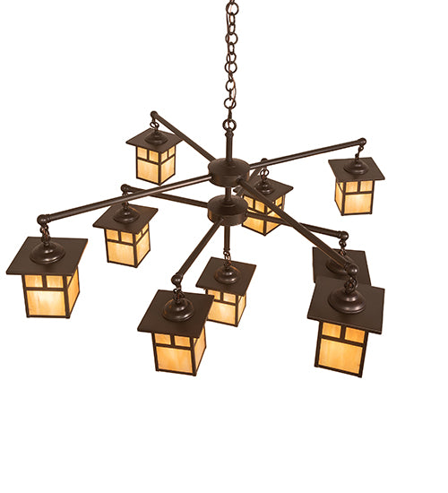 50" Wide Hyde Park "T" Mission 9 Light Chandelier