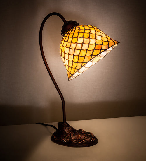 8" Wide Tiffany Fishscale Desk Lamp