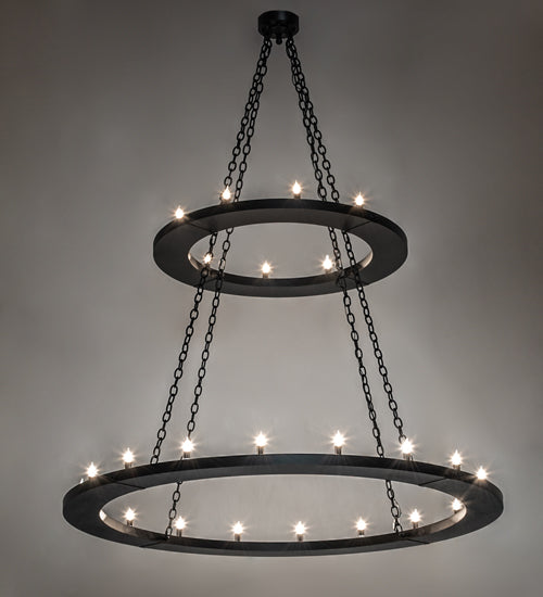 60" Wide Loxley 28 Light Two Tier Chandelier