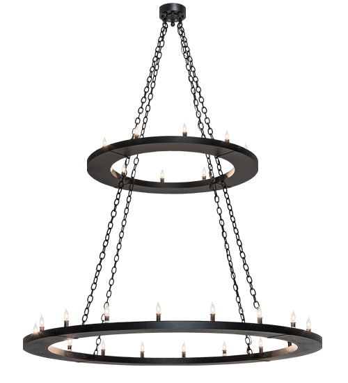 60" Wide Loxley 28 Light Two Tier Chandelier