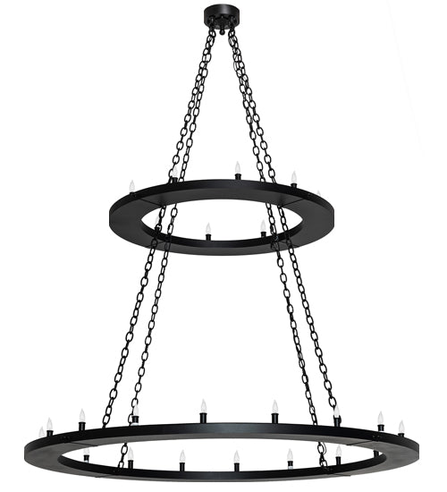 60" Wide Loxley 28 Light Two Tier Chandelier