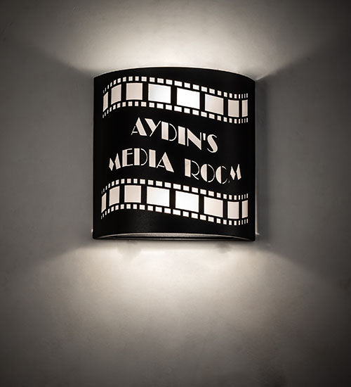 10" Wide Tinseltown Filmstrip Personalized Wall Sconce