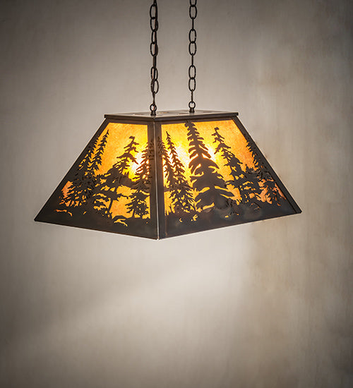 24" Long Tall Pines Oblong Pendant