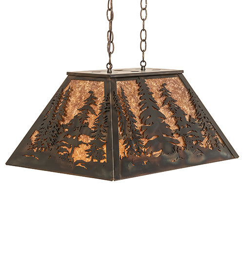 24" Long Tall Pines Oblong Pendant