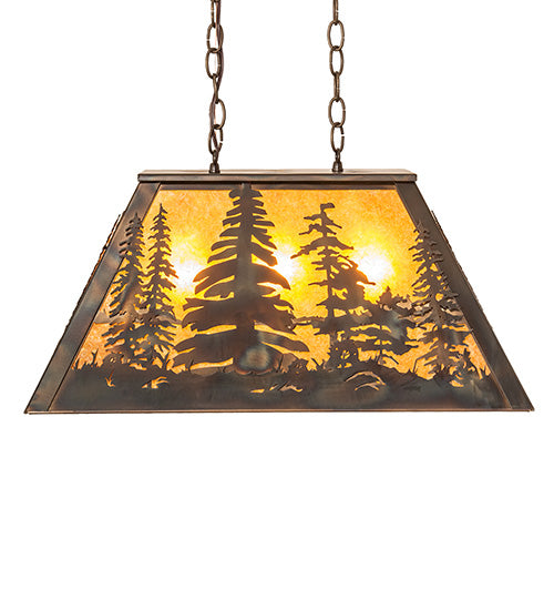 24" Long Tall Pines Oblong Pendant