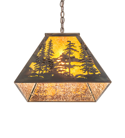 24" Long Tall Pines Oblong Pendant