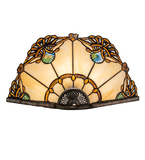 16" Wide Shell With Jewels Wall Sconce