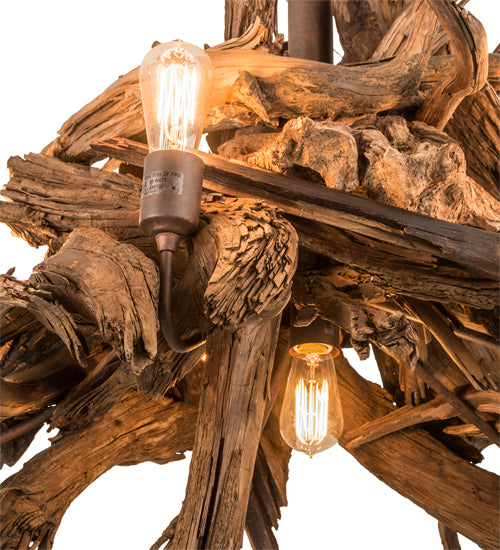 40" Wide Driftwood 6 Light Chandelier