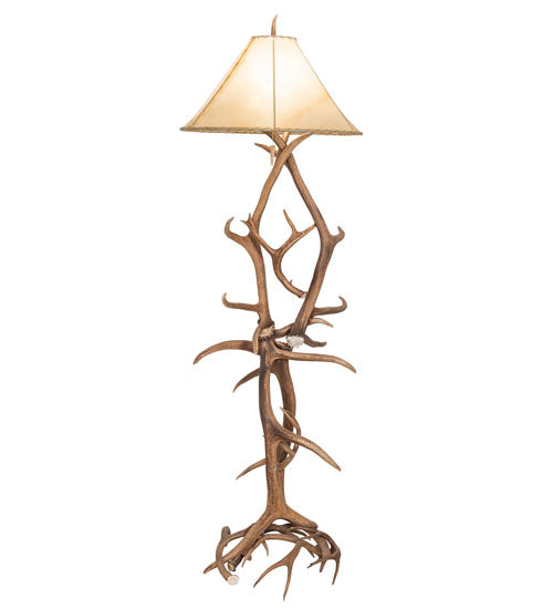 75" High Antlers Elk & Mule Deer Floor Lamp