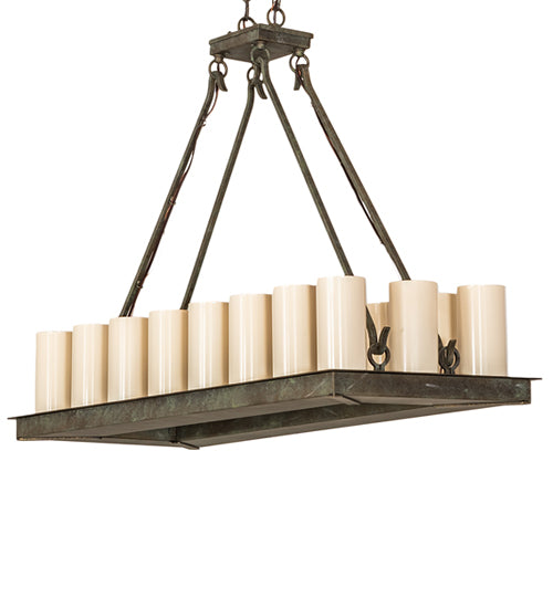 39" Long Loxley 18 Light Oblong Chandelier