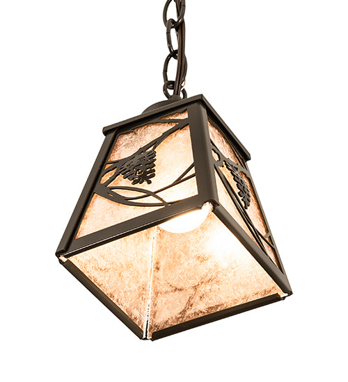 5" Square Whispering Pines Mini Pendant