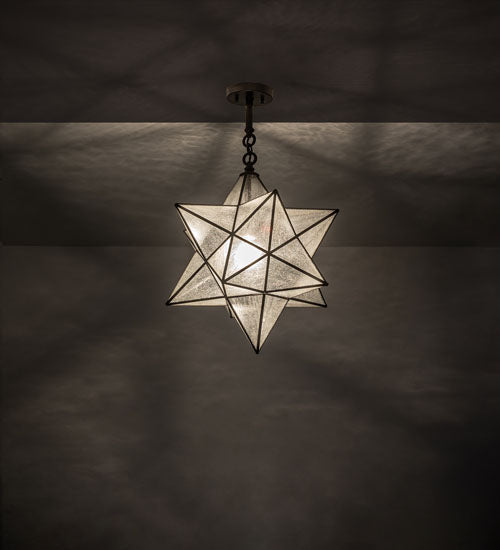 21" Wide Moravian Star Semi-Flushmount