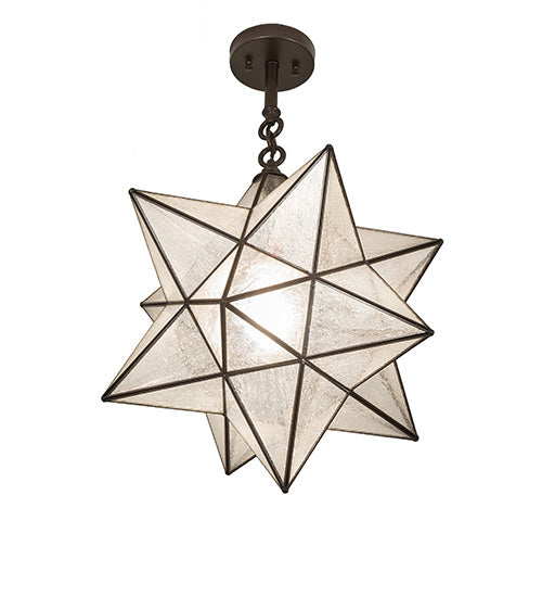 21" Wide Moravian Star Semi-Flushmount